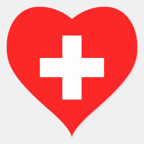 Switzerland Flag Heart Sticker