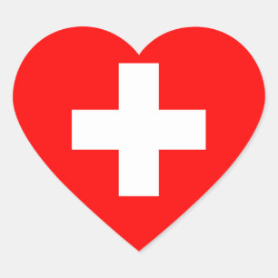 Switzerland Flag Heart Sticker