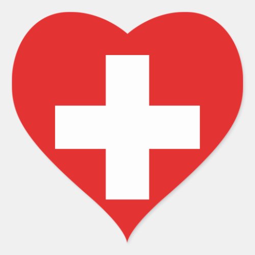 Switzerland Flag Heart Sticker