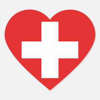 Switzerland Flag Heart Sticker