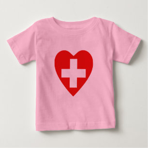 Switzerland Flag Heart T-Shirt