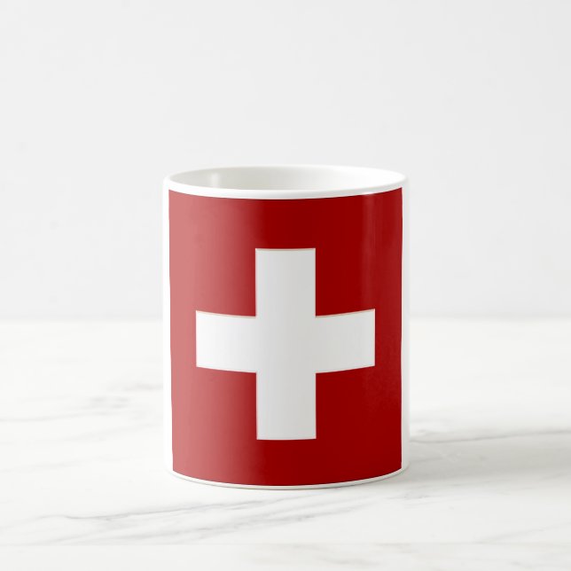 Switzerland Flag in Chrome Grapphics Coffe Mug (Center)