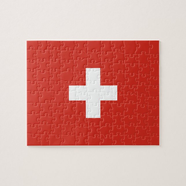 Switzerland flag jigsaw puzzle (Horizontal)