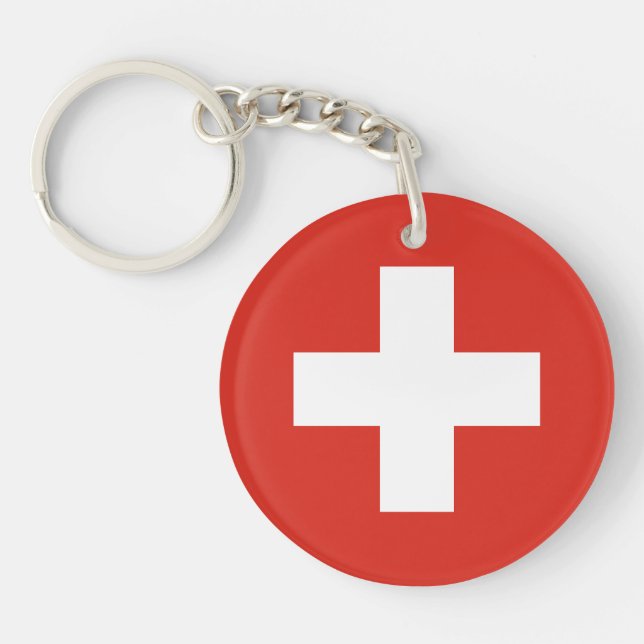 Switzerland Flag Keychain (Front)