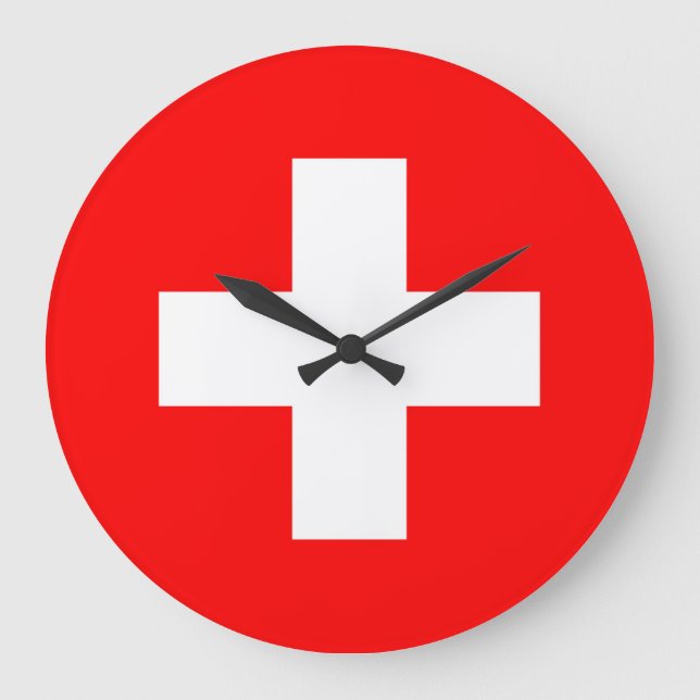 Switzerland Flag Large Clock (Front)