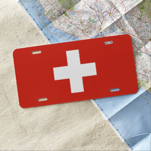 Switzerland Flag License Plate
