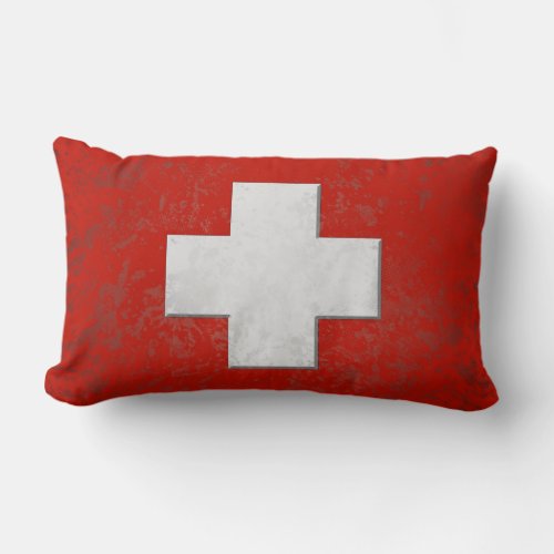 Switzerland flag lumbar pillow