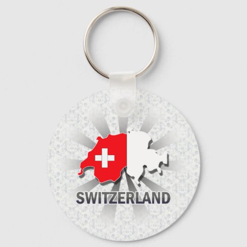 Switzerland Flag Map 20 Keychain