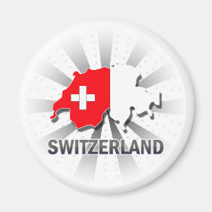 Switzerland Flag Map 2.0 Magnet