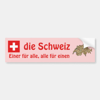 Switzerland Flag + Map Bumper Sticker