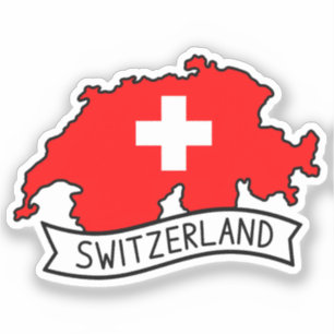 Switzerland Flag Map Patriotic Swiss Pride World Sticker