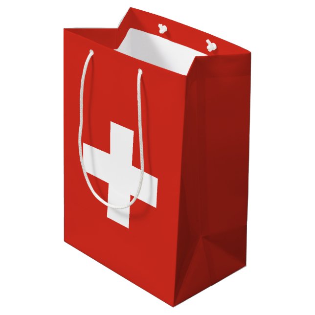 Switzerland Flag Medium Gift Bag (Back Angled)