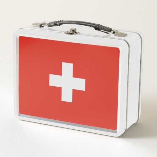 Switzerland flag metal lunch box