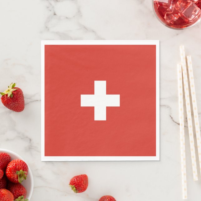Switzerland flag napkins (Insitu)