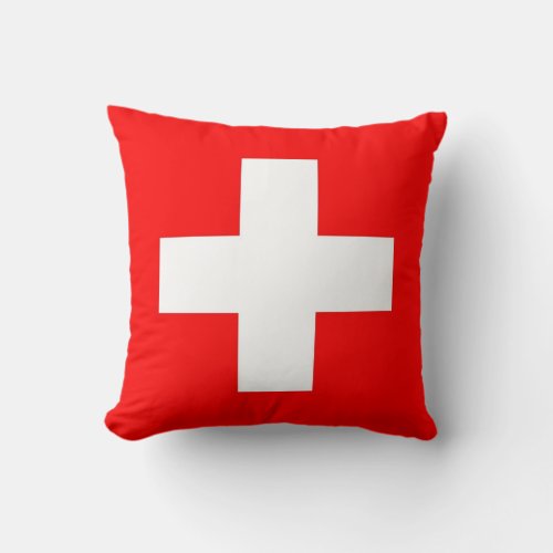 Switzerland Flag on American MoJo Pillow