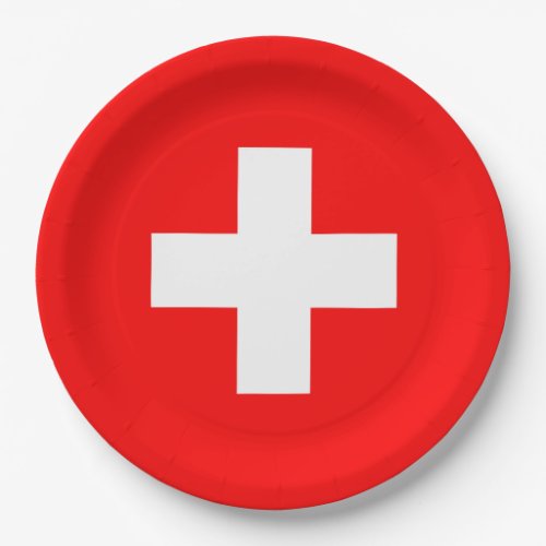 Switzerland Flag Paper Plates