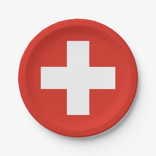 Switzerland Flag Paper Plates (Front)