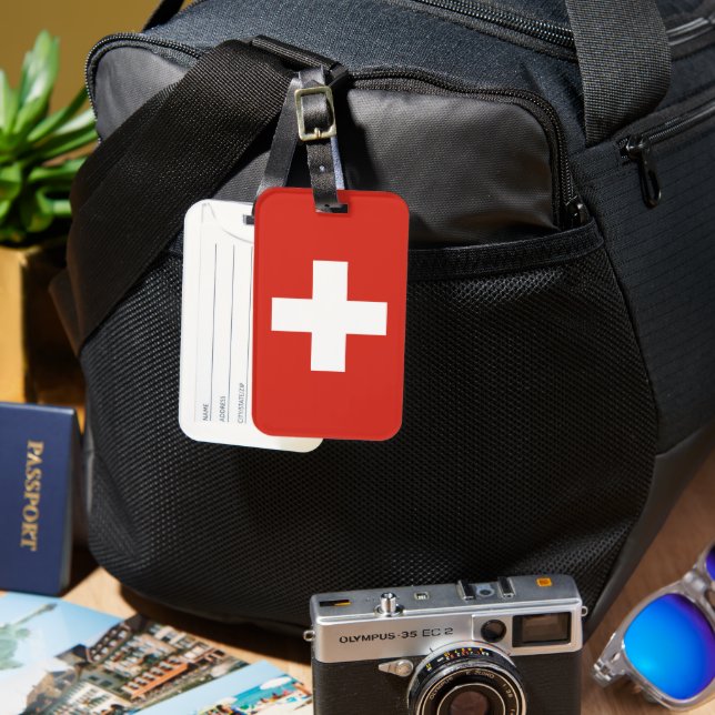 Switzerland flag phone case luggage tag (Front & Back)
