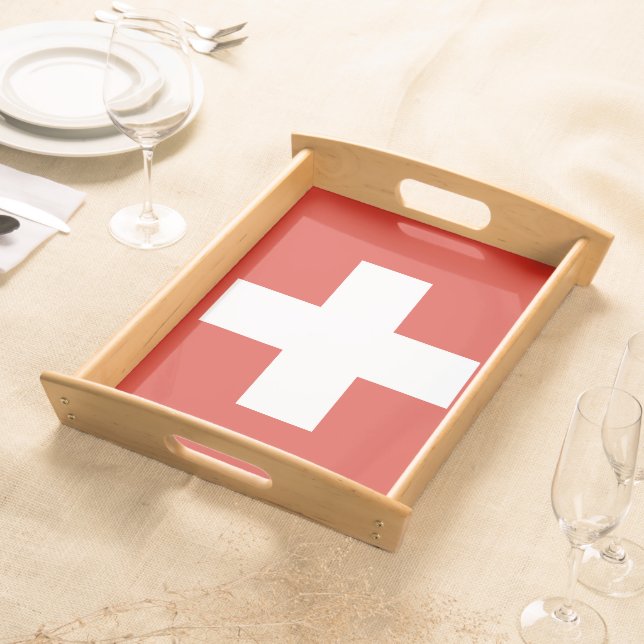 Switzerland flag phone case serving tray (Front)