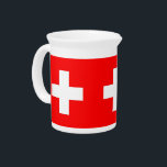 Switzerland Flag Pitcher<br><div class="desc">Add a touch of Swiss charm to your dining experience with our exclusive pitcher featuring the flag of Switzerland! Crafted with meticulous attention to detail, this pitcher is more than just a functional item; it’s a celebration of Switzerland’s rich heritage and cultural pride. The vibrant design prominently displays the iconic...</div>