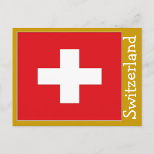 Switzerland flag postcard