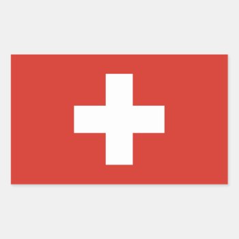 Switzerland Flag Rectangular Sticker by YLGraphics at Zazzle