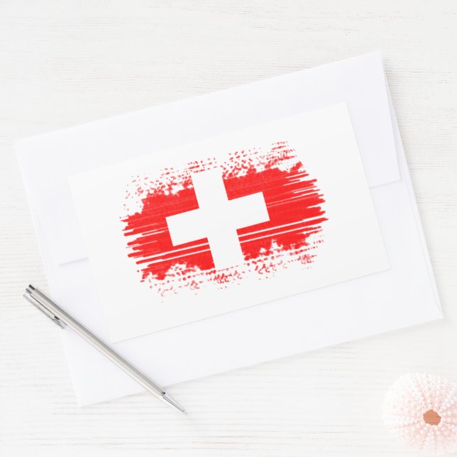 Switzerland flag  rectangular sticker (Envelope)