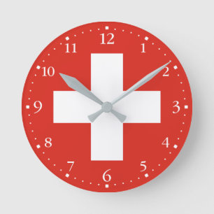 Switzerland Flag Round Clock