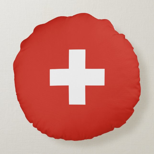 Switzerland flag round pillow (Back)