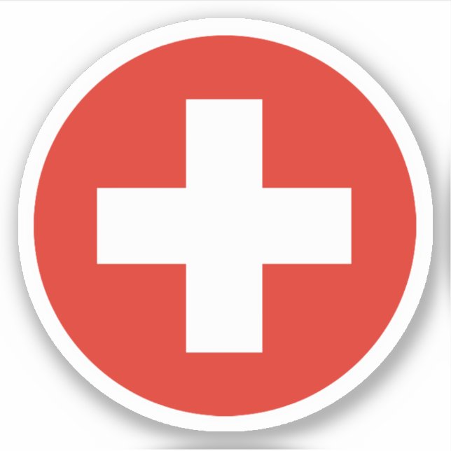 Switzerland Flag Round Sticker (Front)