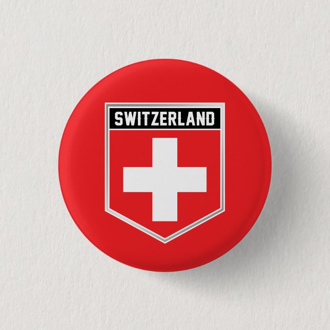 Switzerland Flag Shield Button (Front)