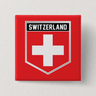 Switzerland Flag Shield Button
