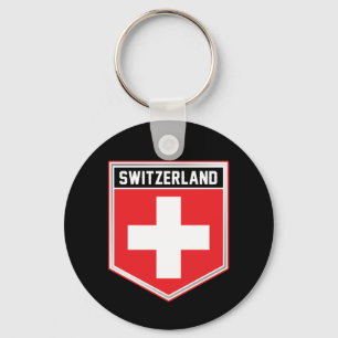 Switzerland Flag Shield Keychain