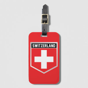 Switzerland Flag Shield Luggage Tag