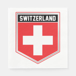 Switzerland Flag Shield Napkins