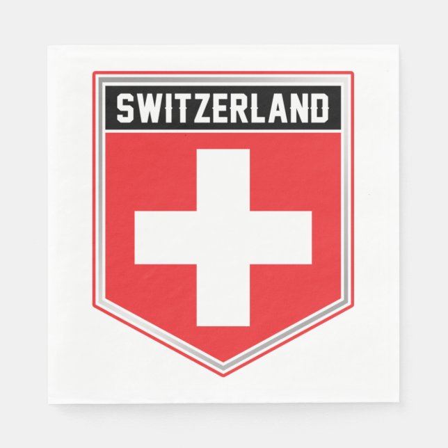 Switzerland Flag Shield Napkins (Front)