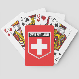 Switzerland Flag Shield Poker Cards