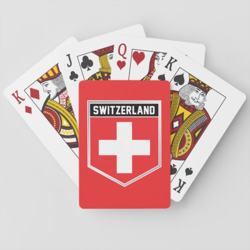 Switzerland Flag Shield Poker Cards