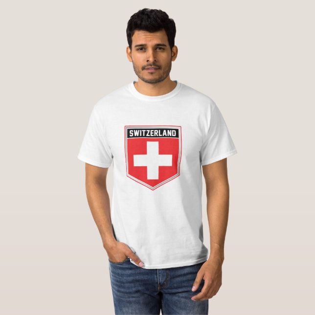 Switzerland Flag Shield T-Shirt (Front Full)