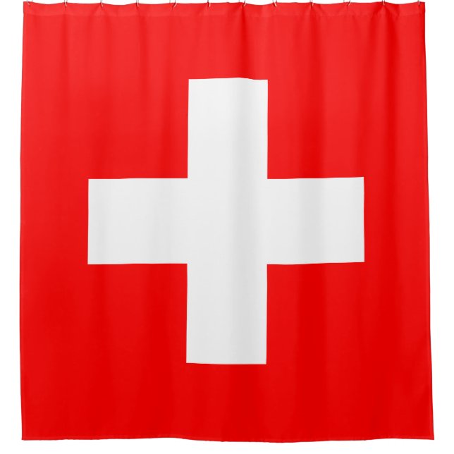 Switzerland Flag Shower Curtain (Front)