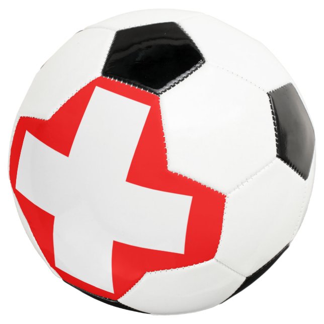 switzerland flag soccer ball (Three Quarter)