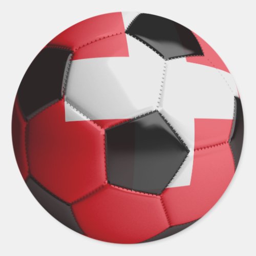 Switzerland flag Soccer Ball Classic Round Sticker