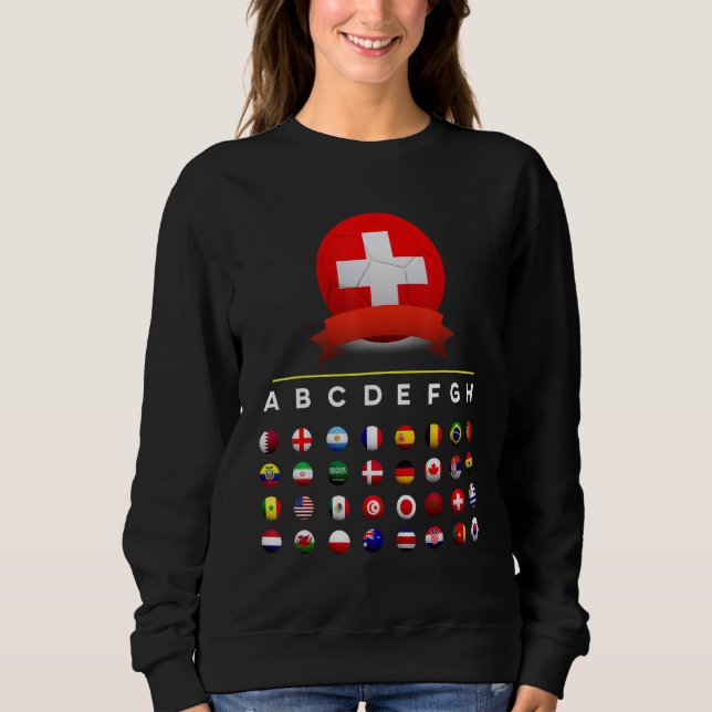 Switzerland Flag Soccer Football  Flag 32 Soccer Sweatshirt (Front)