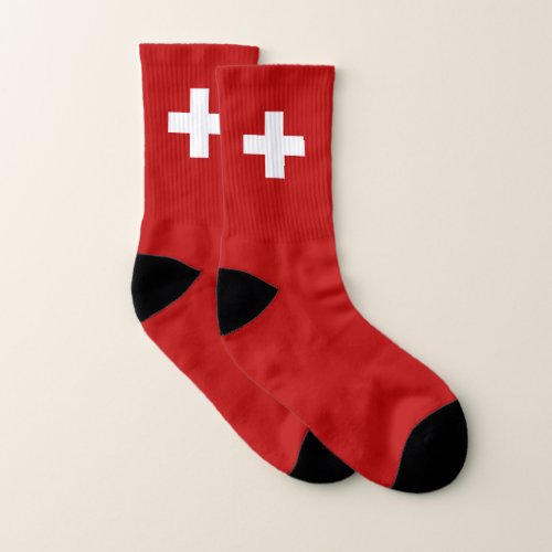 Switzerland flag socks