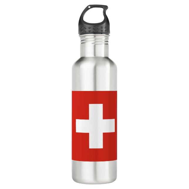 Switzerland Flag Stainless Steel Water Bottle (Front)