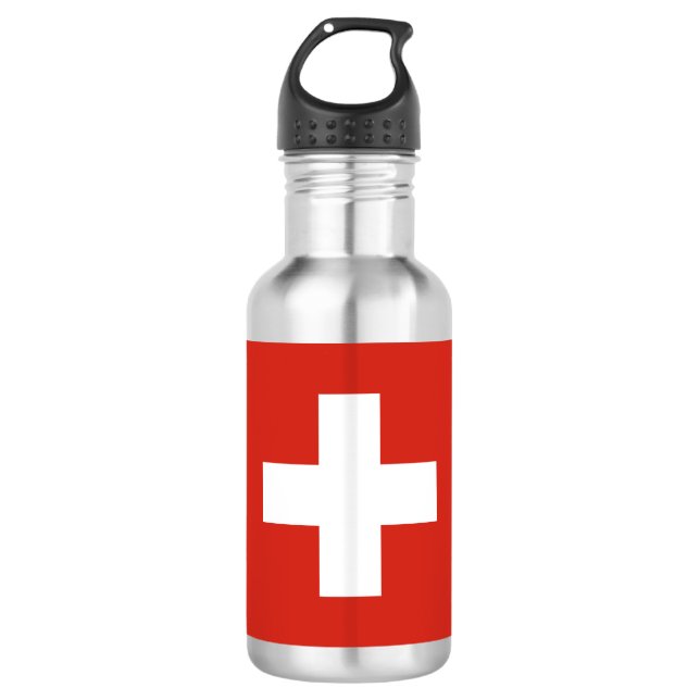 Switzerland Flag Stainless Steel Water Bottle (Front)