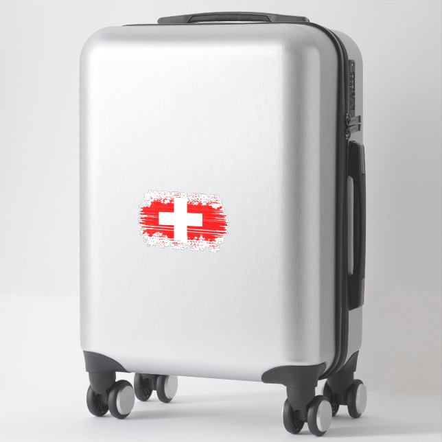 Switzerland flag  sticker (Suitcase)