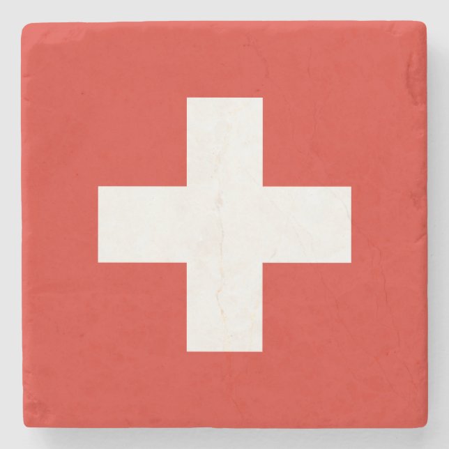 Switzerland Flag Stone Coaster (Front)
