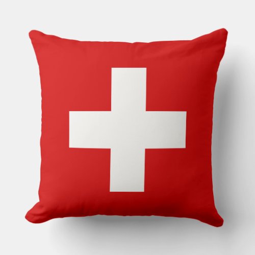 Switzerland Flag Swiss Country Patriotic Gift Throw Pillow