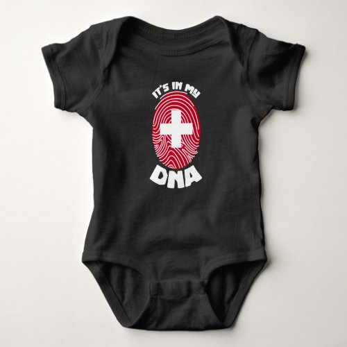 Switzerland flag Swiss DNA Baby Bodysuit